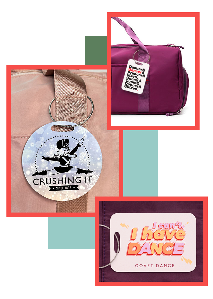 Covet Dance Aluminum Bag Tags