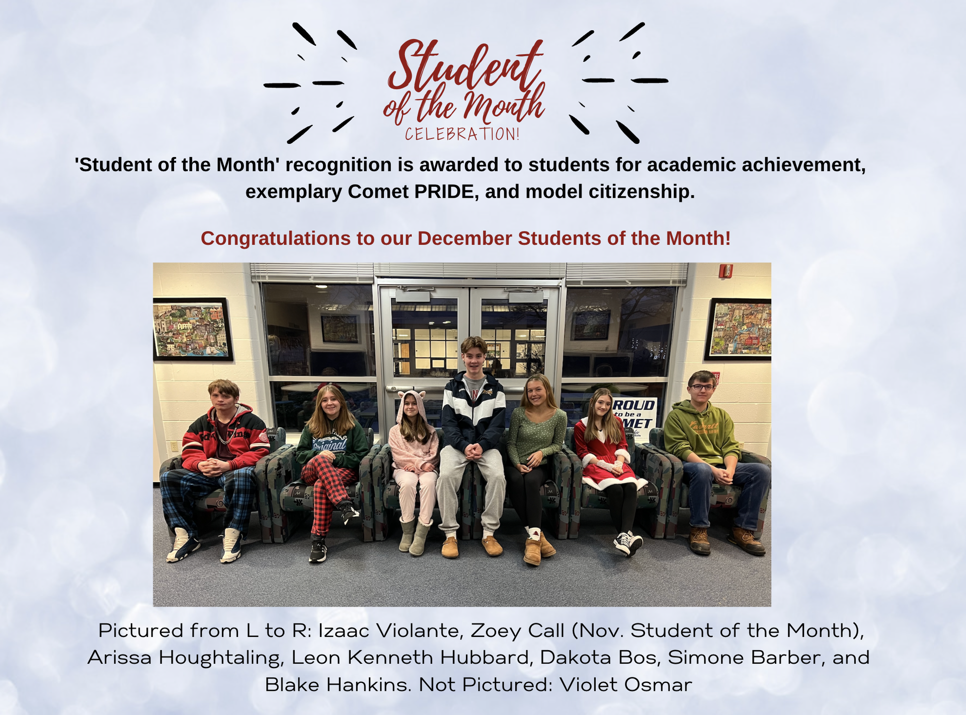 December 2025 Students of the Month