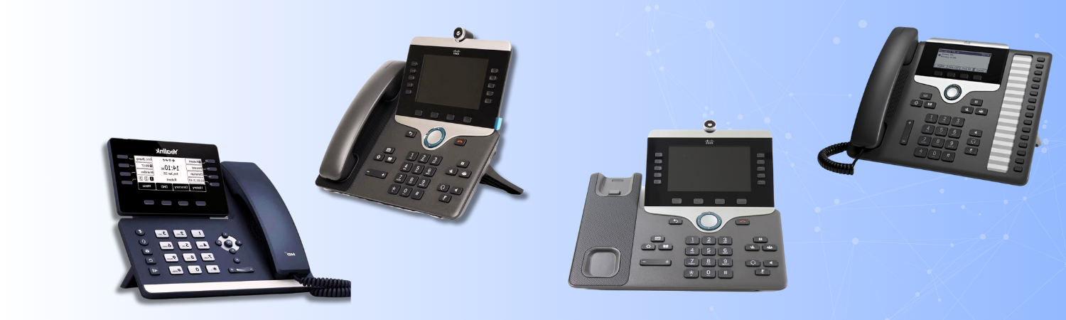 Cisco 8841, Yealink T54W and Poly VVX 450 VoIP phones