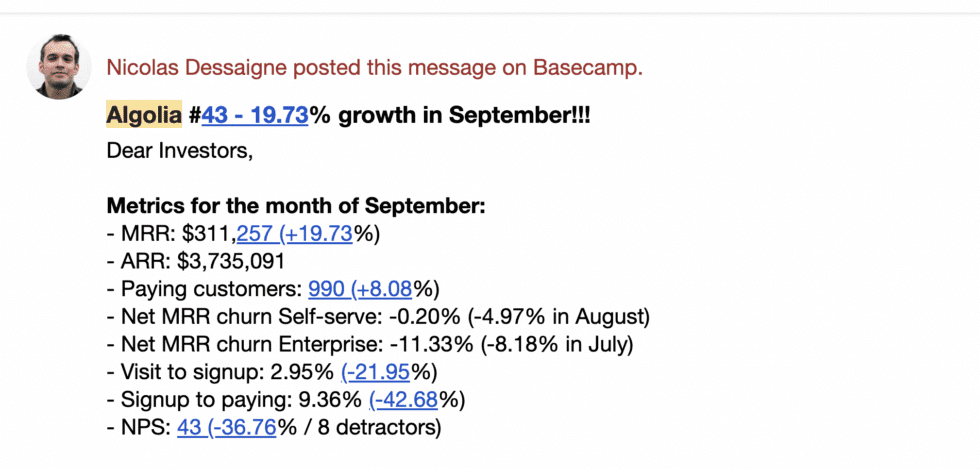 Dear SaaStr: What’s a Good Example of a Monthly Investor Update?