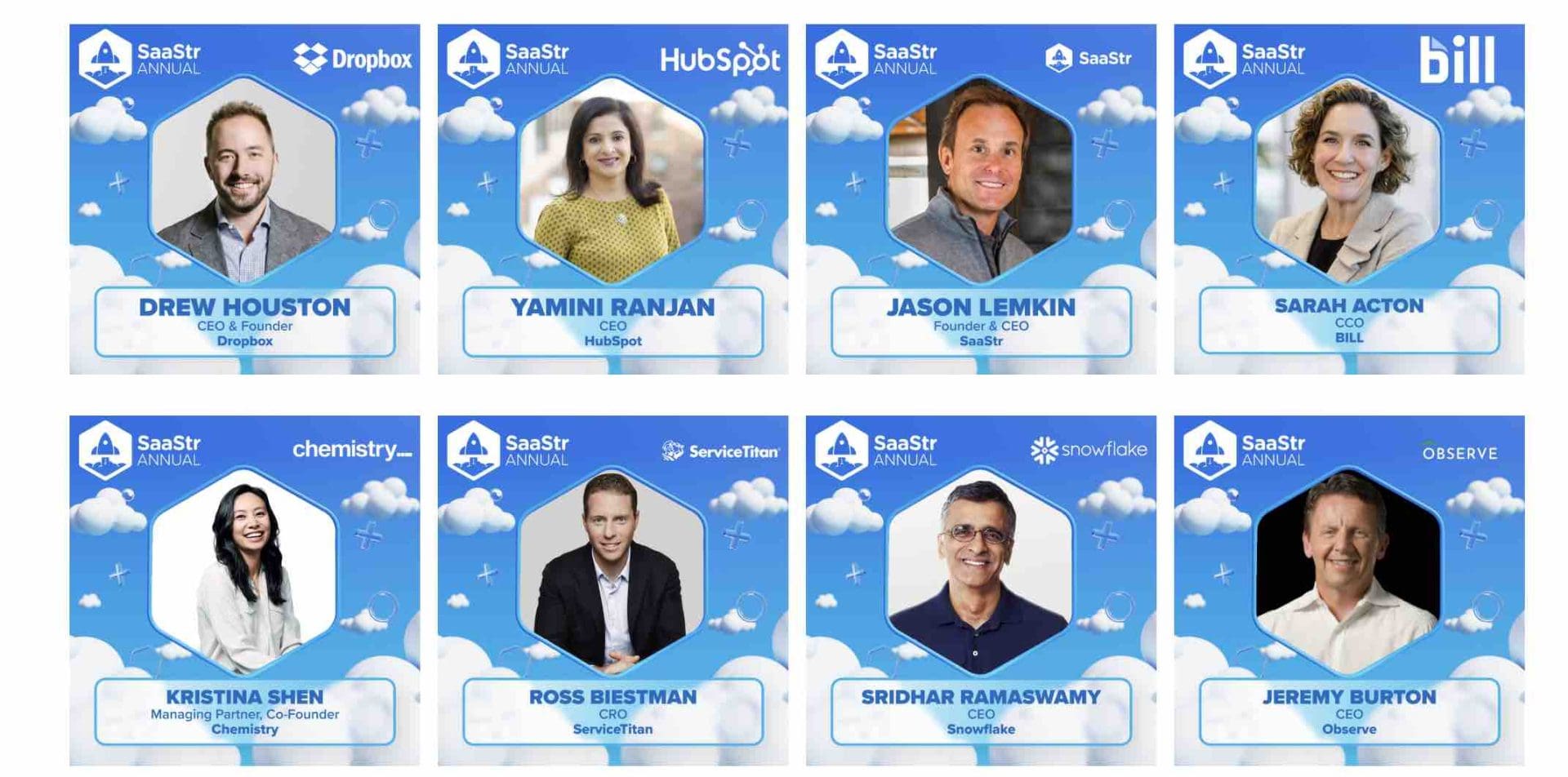 Incredbile New Speakers for SaaStr Annual and SaaStr.ai Summit 2025! CEOs Calendly and Bolt; CRO ServiceTitan; CBO Perplexity and Much More!