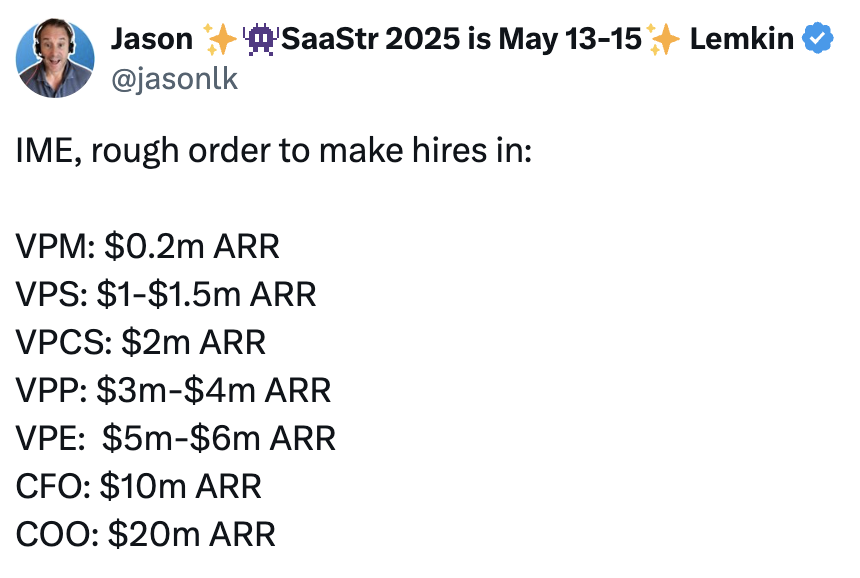 Dear SaaStr: When Should a Bootstrapped Startup Hire a CFO, COO, CMO, etc.?