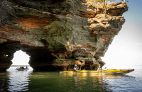 Two people canoeing