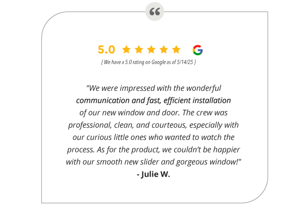 We have a 5.0 rating on Google as of 5/14/25