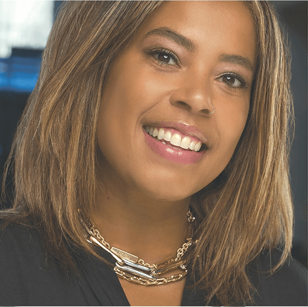 Smiling woman wearing a necklace