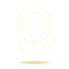 Ribbon icon with a checkmark