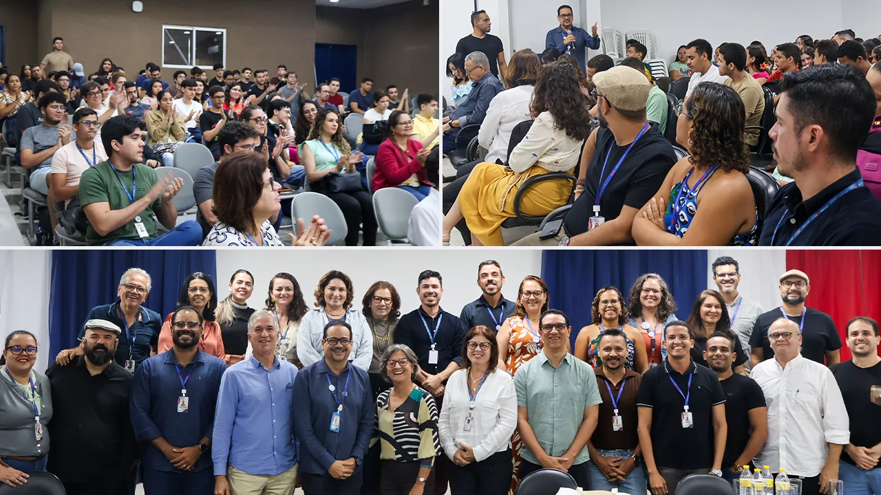 Gestores e membros da comunidade acadêmica da Universidade de Pernambuco, durante as atividades nos campi Surubim e Mata Norte