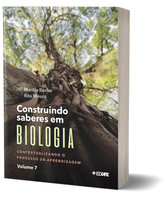 Capa do livro Construindo saberes em Biologia: contextualizando o processo da aprendizagem. Volume 7