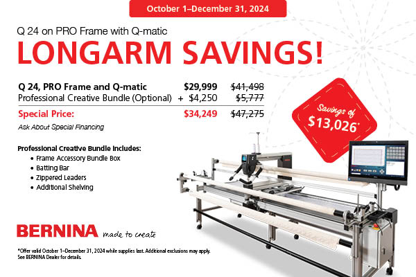 BERNINA Q 24 Longarm Savings