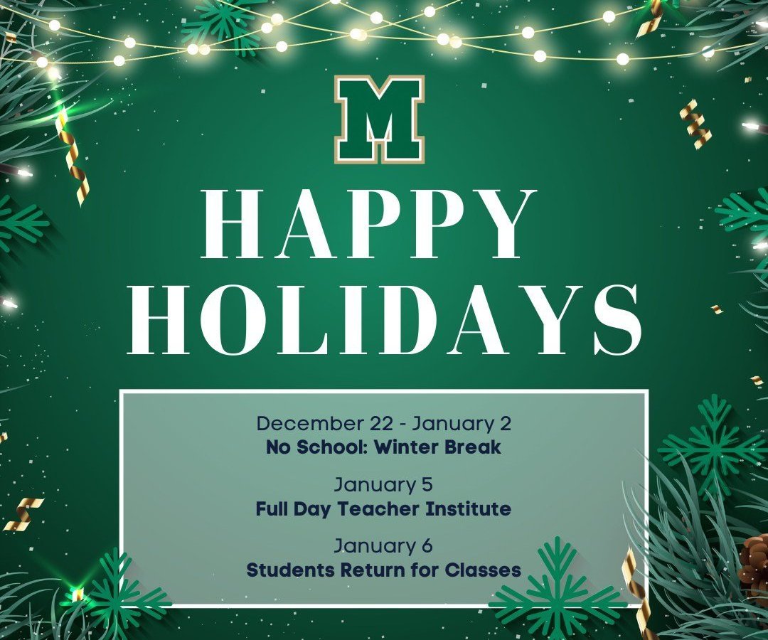 MMS Winter Wonderland & Chili Supper - Dec 4, 5-7 PM at MMS | Enjoy chili, hot dogs, desserts, and drinks provided at no cost. Holiday characters will be attending this special event. 