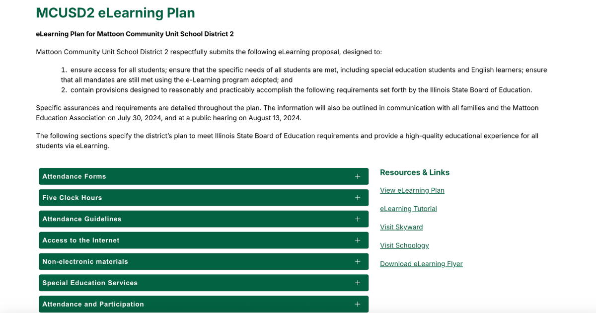 MCUSD2 eLearning webpage preview