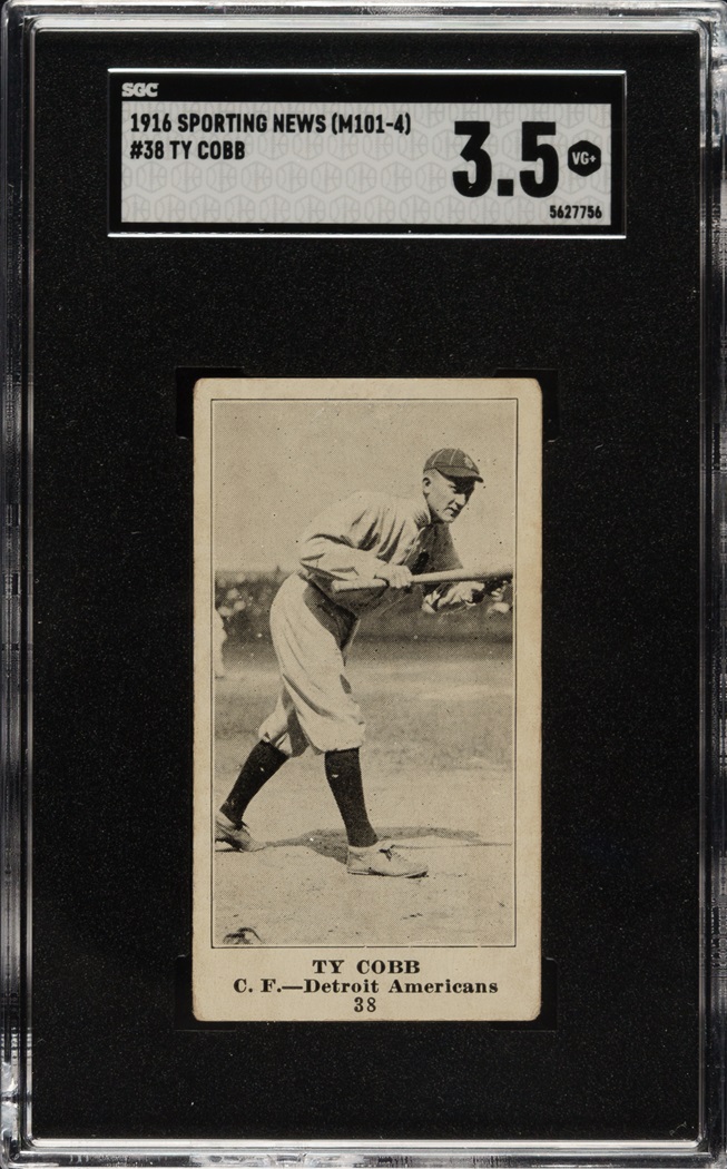 1916 M101-4 Sporting News #38 Ty Cobb SGC VG+ 3.5