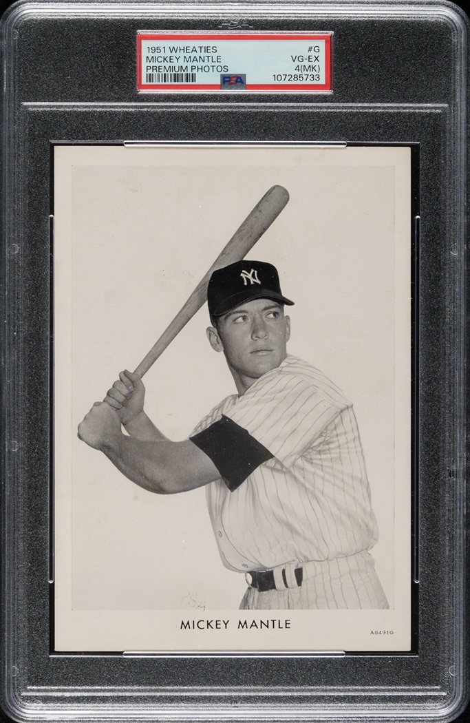 1951 Wheaties Premium Photos #G Mickey Mantle PSA VG-EX 4 (MK)