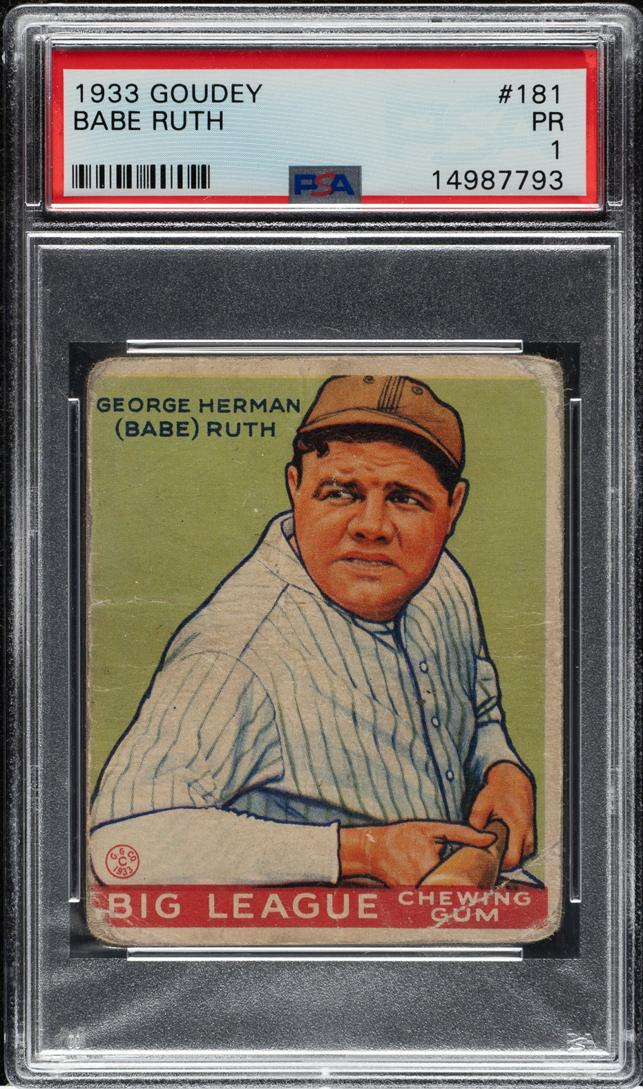 1933 R319 Goudey #181 Babe Ruth PSA POOR 1