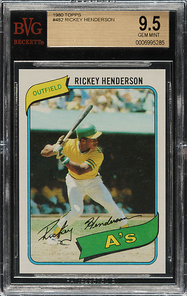 1980 Topps #482 Rickey Henderson Rookie BVG GEM MINT 9.5