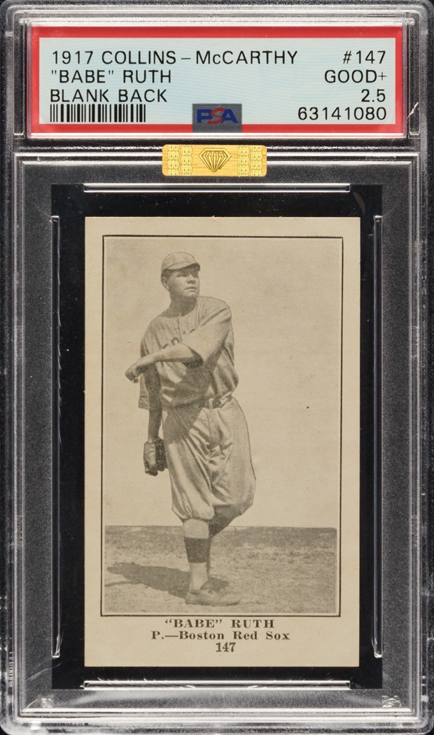 1917 E135 Collins-McCarthy #147 Babe Ruth Blank Back PSA GOOD+ 2.5