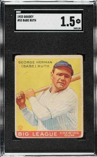 1933 R319 Goudey #53 Babe Ruth SGC FAIR 1.5