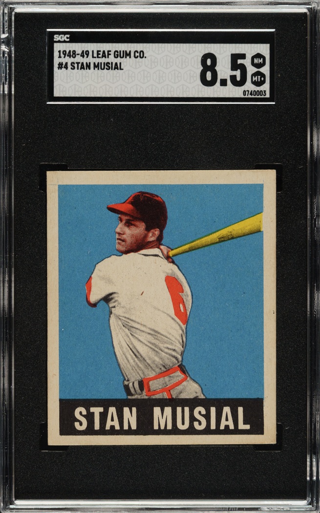1948-1949 Leaf #4 Stan Musial Rookie SGC NM/MT+ 8.5 - 1 of 1 - Highest Graded!