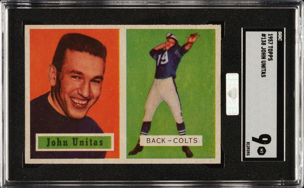 1957 Topps Football #138 Johnny Unitas Rookie SGC MINT 9 - 1 of 3 - Highest Graded!