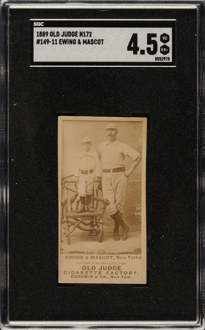 1889 N172 Old Judge Buck Ewing and Mascot SGC VG EX+ 4.5