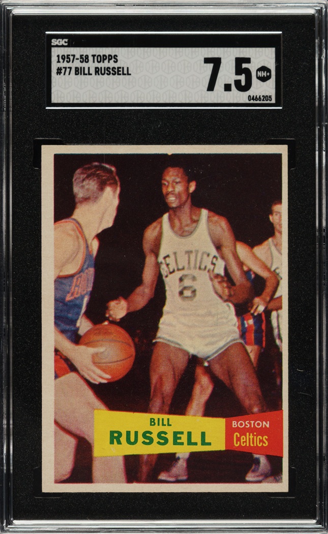 1957-1958 Topps Basketball #77 Bill Russell Rookie SGC NM+ 7.5