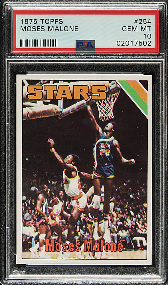1975-1976 Topps Basketball #254 Moses Malone Rookie PSA GEM MINT 10