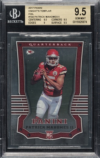 2017 Panini Knight's Templar Foil Football #104 Patrick Mahomes II Rookie BGS GEM MINT 9.5