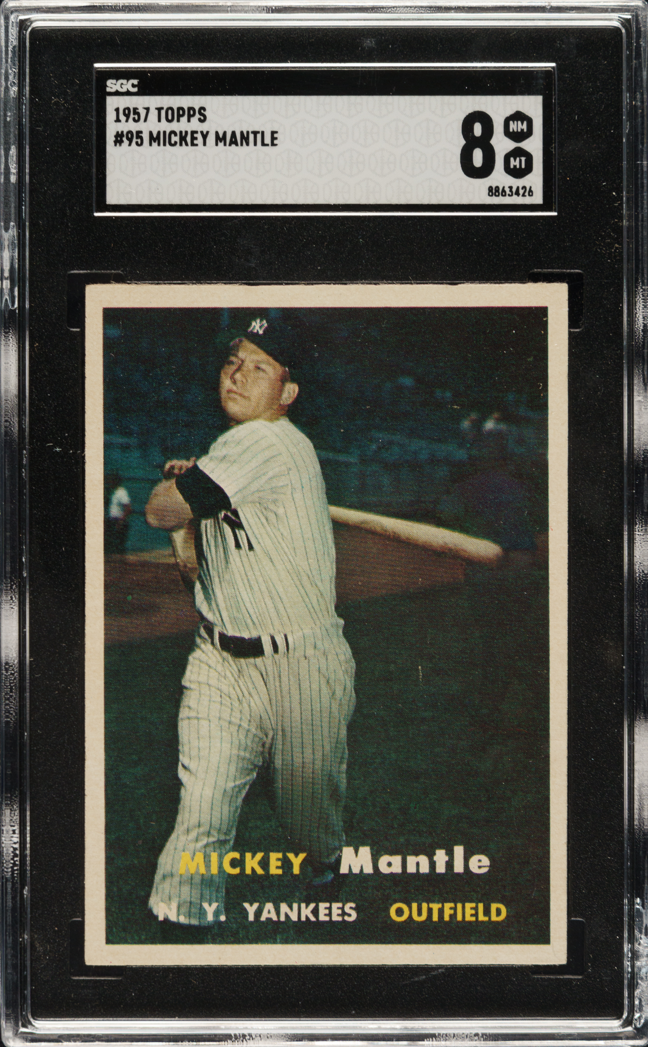 1957 Topps #95 Mickey Mantle SGC NM MT 8