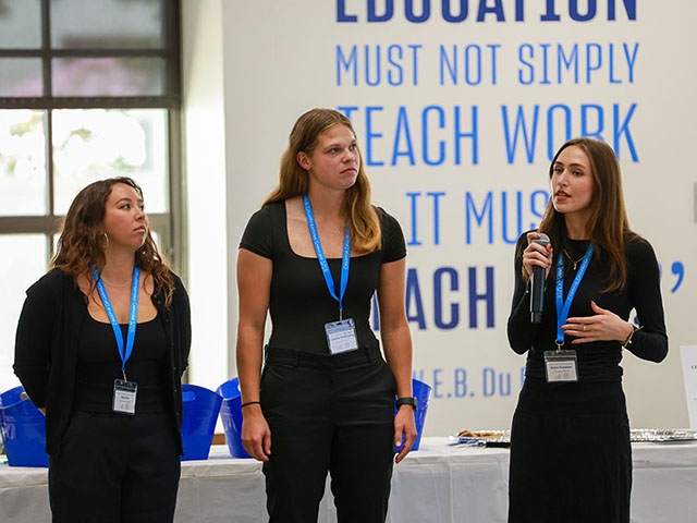 Undergraduate students present during the 2025 Creative Collaborations Showcase