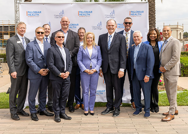 USD and Palomar Health members pose for a photo 