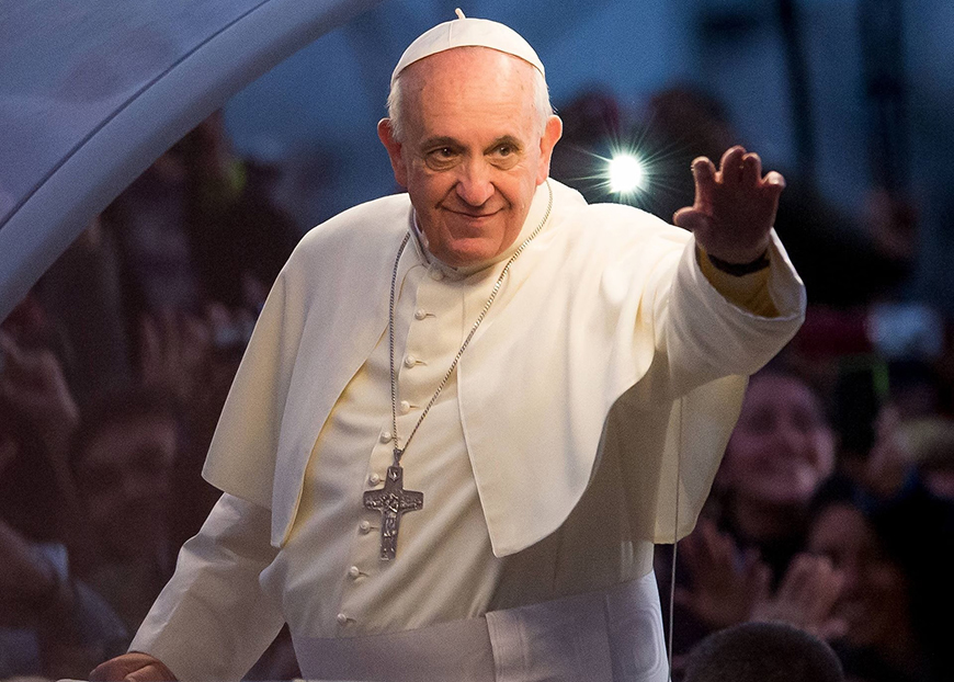 Pope Francis waves