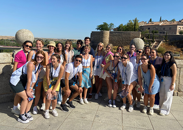 Study abroad students pose for a picture