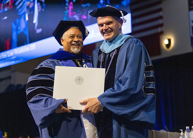USD President James T. Harris III, DEd, speaks during the 34th Scholarship Appreciation Luncheon