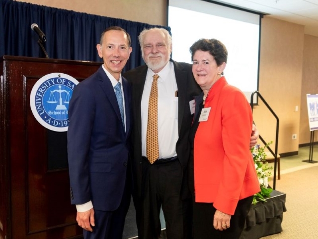 Posed photo during Law retirement 