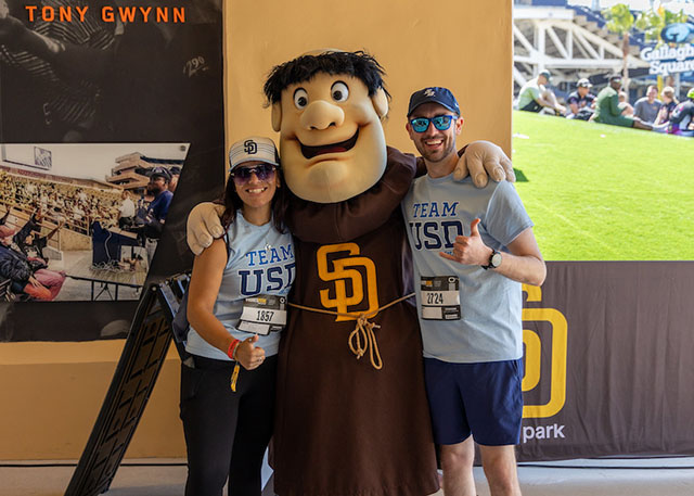Posing with the Friar