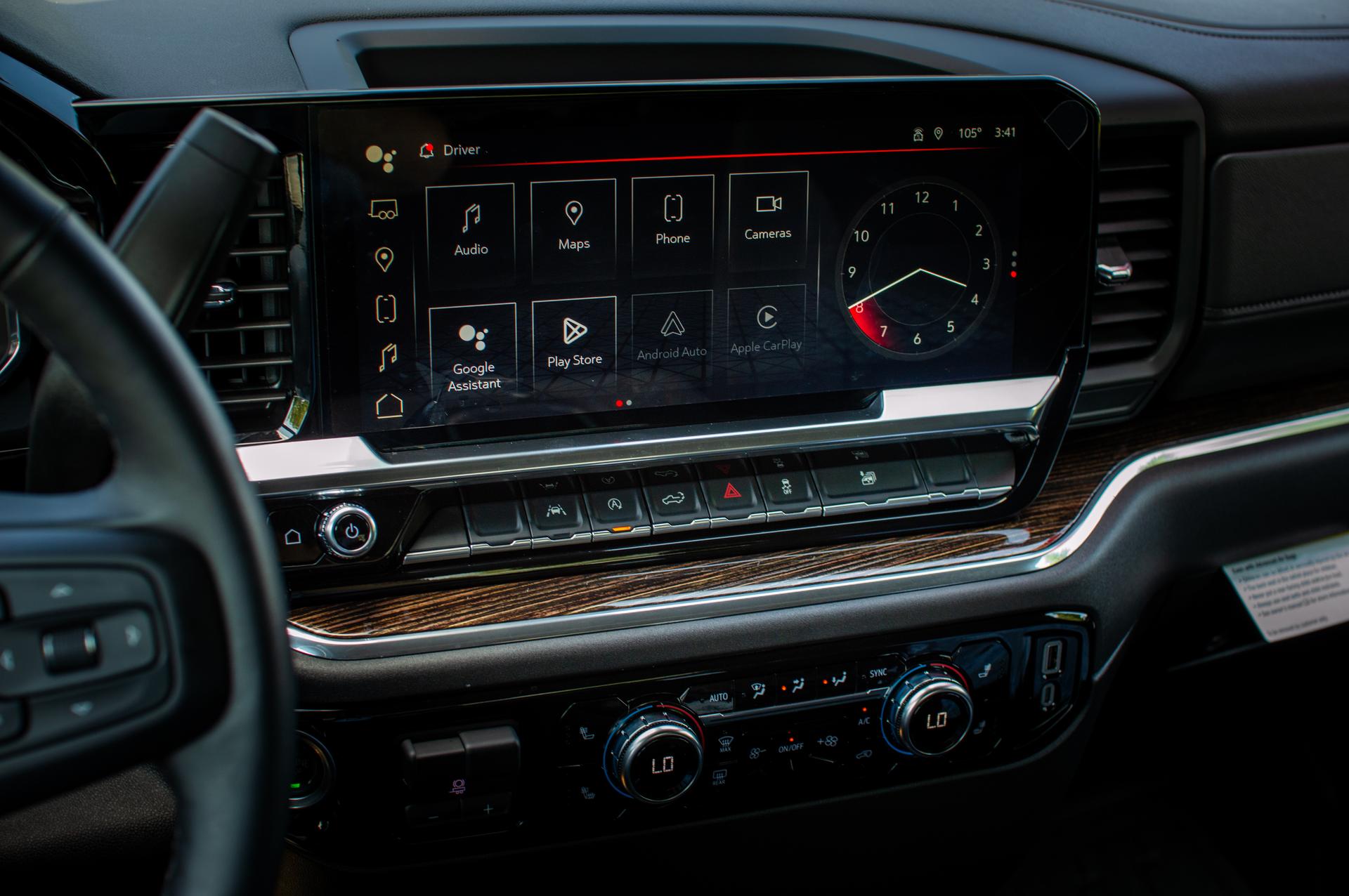 Premium interior of the 2026 GMC Sierra 1500 with leather-appointed seats and digital dash