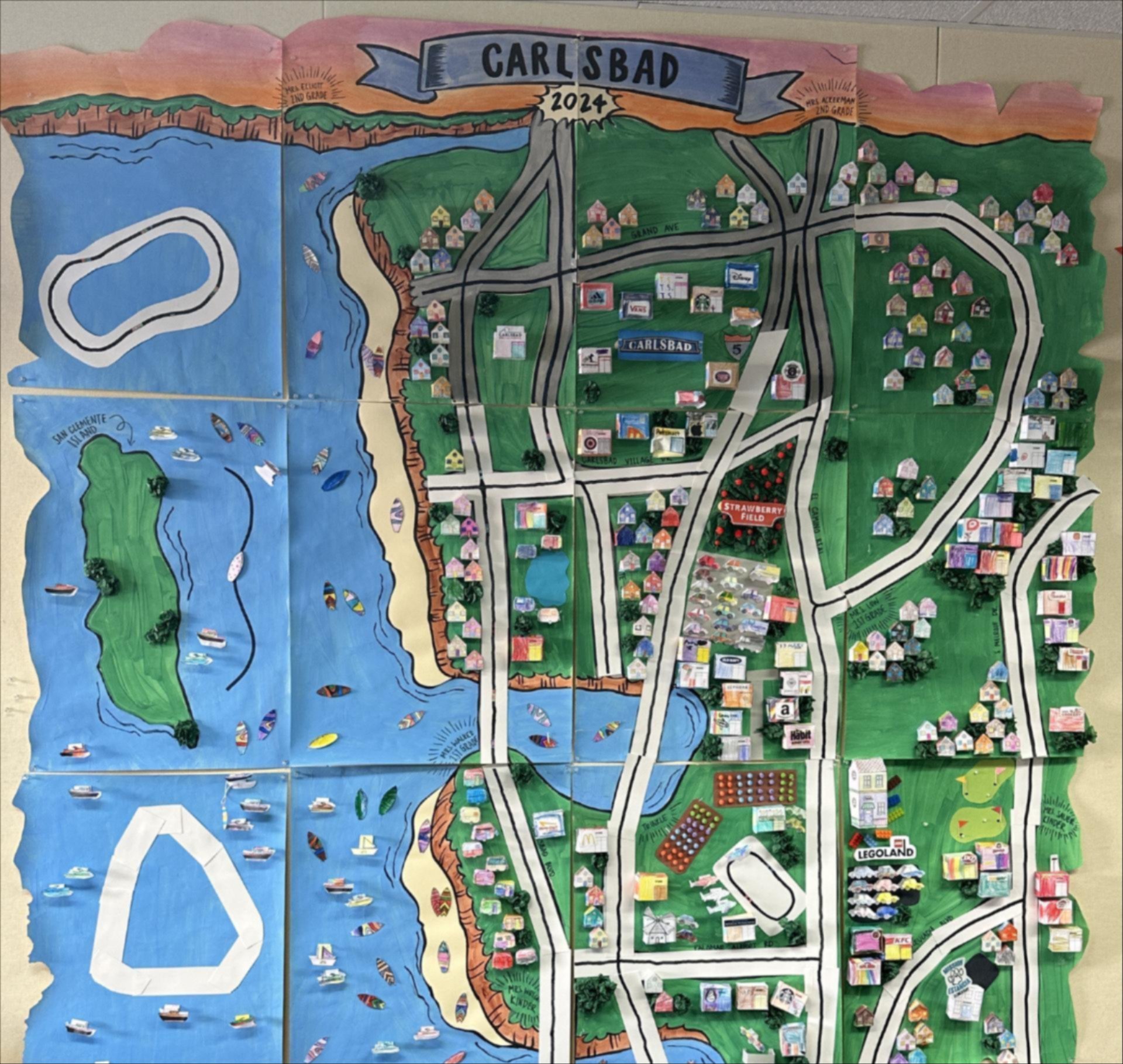 Map of Carlsbad Created by Kinder - 2nd Grade