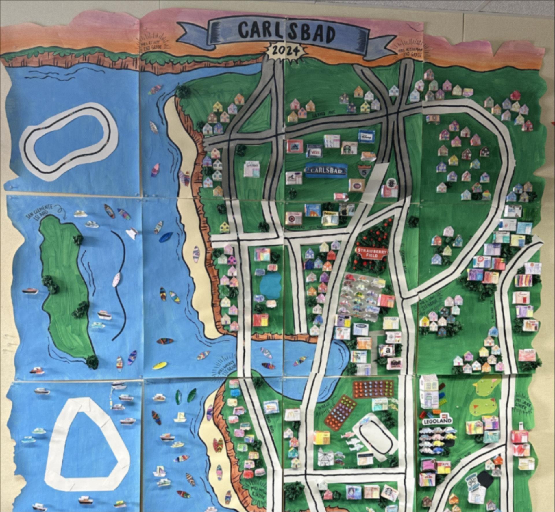 Map of Carlsbad Created by Kinder - 2nd Grade