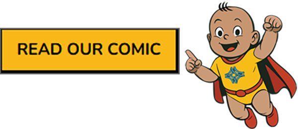 Superbaby pointing to 