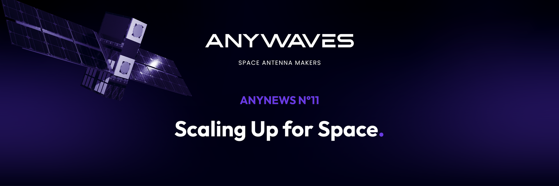 3D illustration of a satellite, including the title of the newsletter