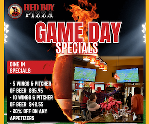 Red Boy Pizza Game Day Specials