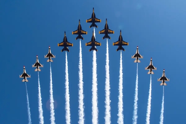 The Thunderbirds and Blue Angels