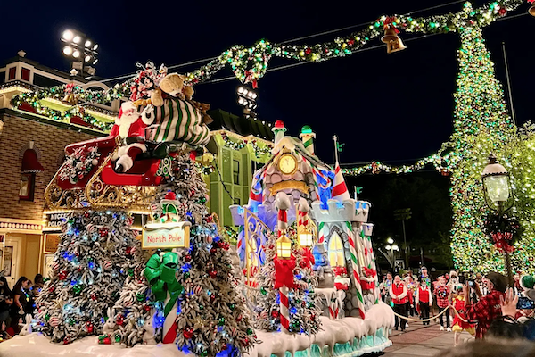 Christmas light parade at Disneyland