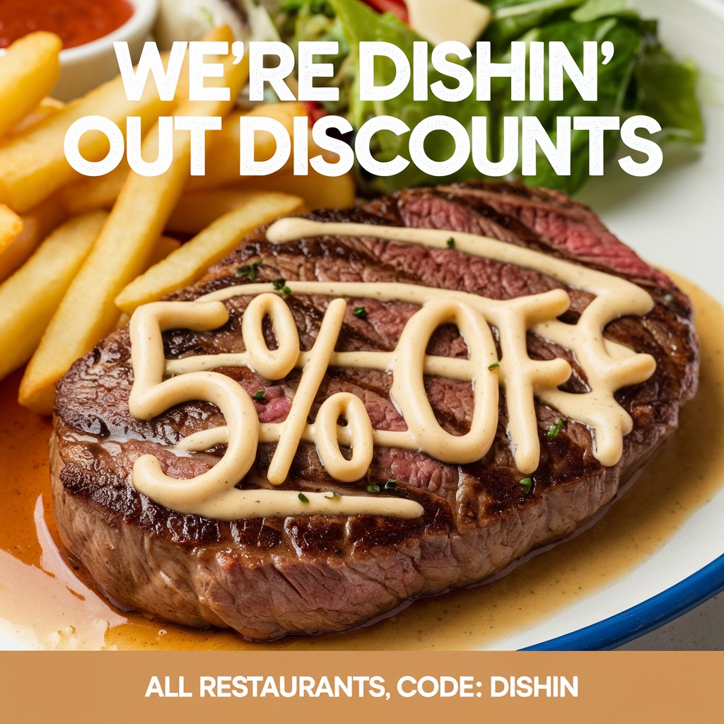 Treat yourself to a feast with 5% off at all restaurants. Use code: DISHIN