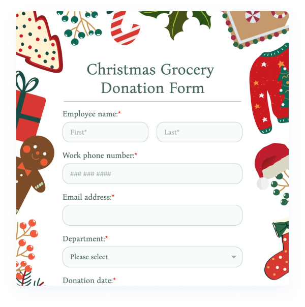 Christmas Grocery Donation Form