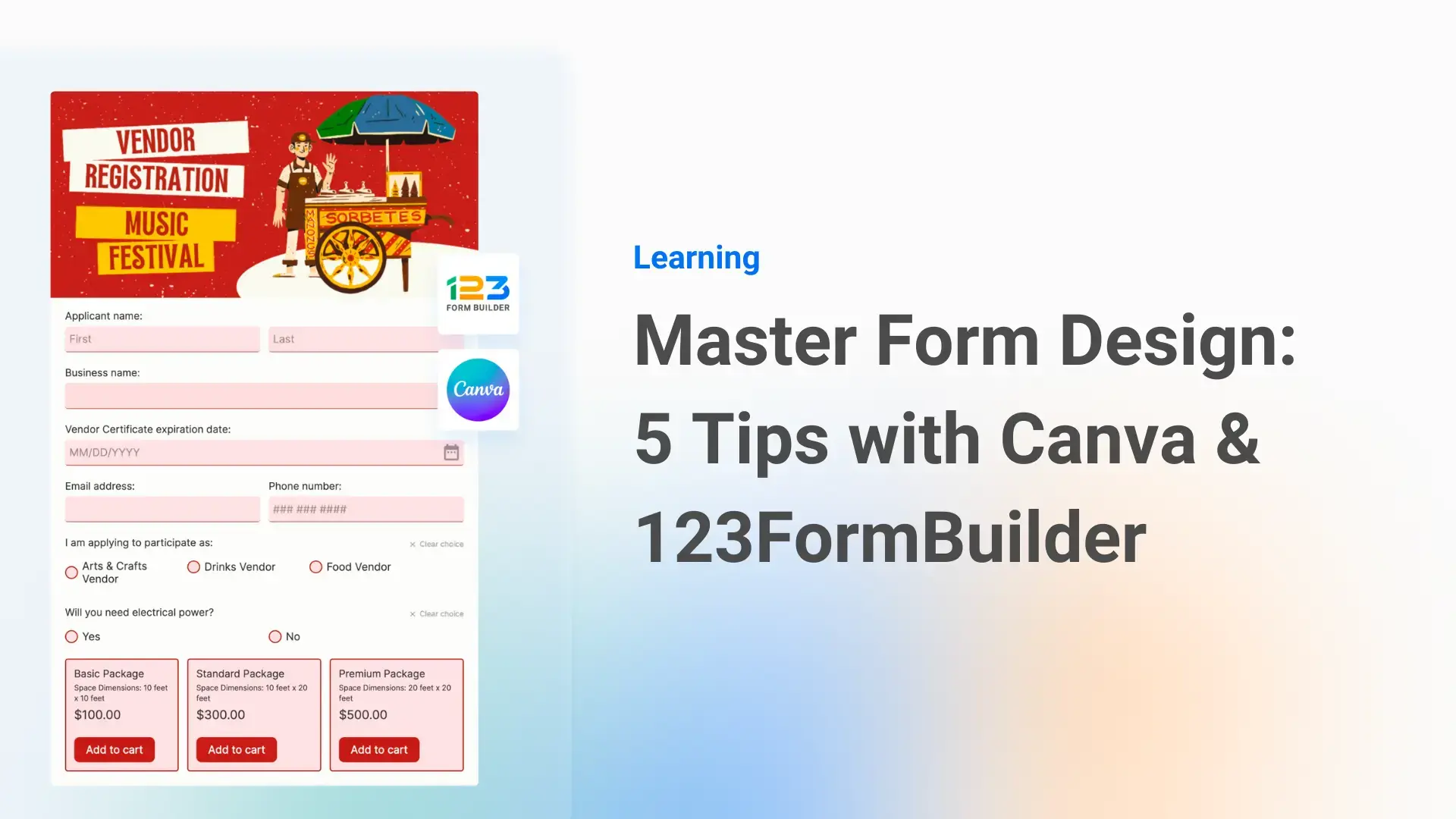 5 tips on form design with Canva and 123FormBuilder