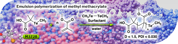 Organotellurium Chain Transfer Agent for Emulsion Polymerization in Water