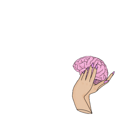 A manicured hand gently throwing a brain