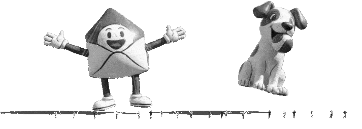 Oh no. Here comes the oversized cartoon email characters.