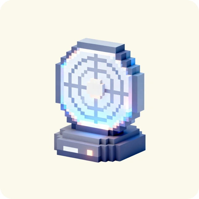 a pixelated object with a target